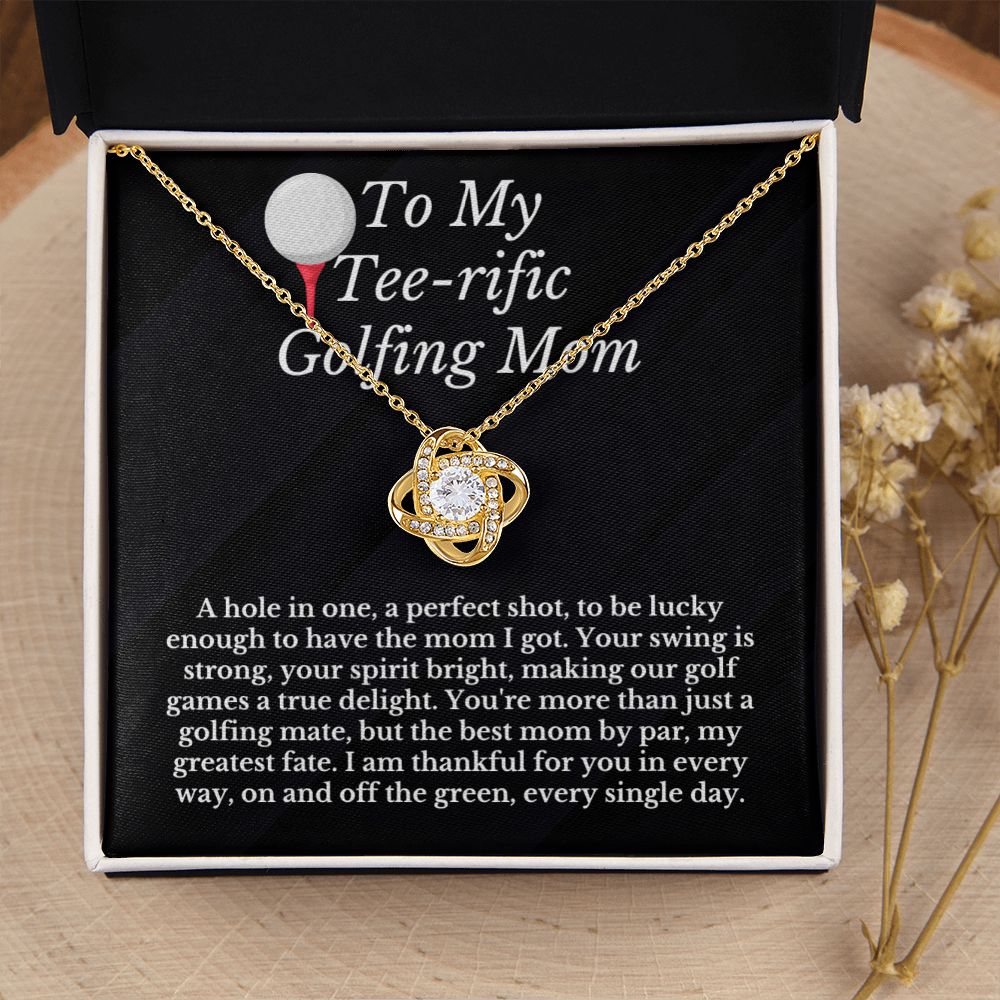 Tee-rific Golfing Mom Necklace Card Golf Lover Gift