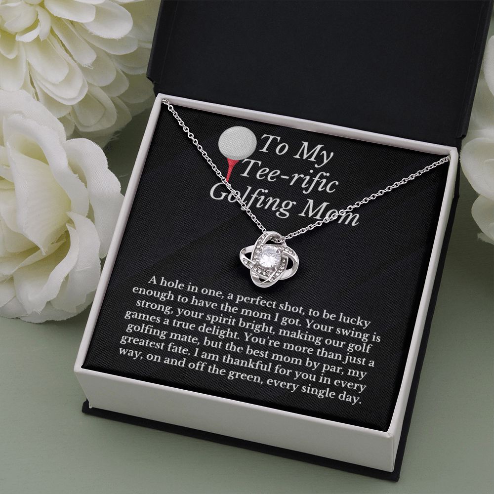 Tee-rific Golfing Mom Necklace Card Golf Lover Gift