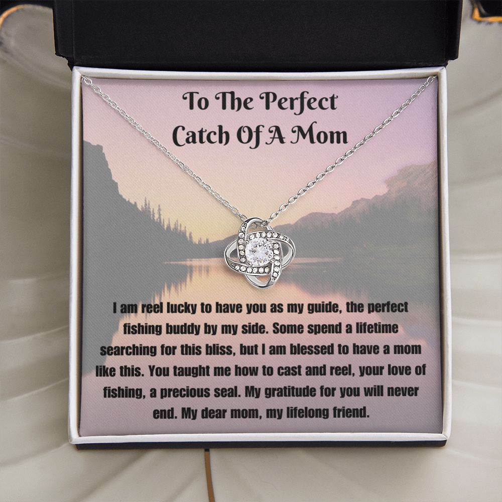 Fishing Mom Necklace Card Gift Fisherwoman Mother Jewelry