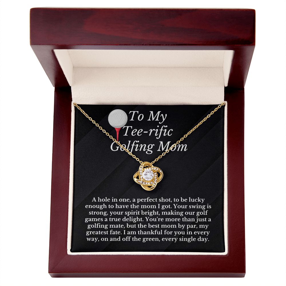 Tee-rific Golfing Mom Necklace Card Golf Lover Gift