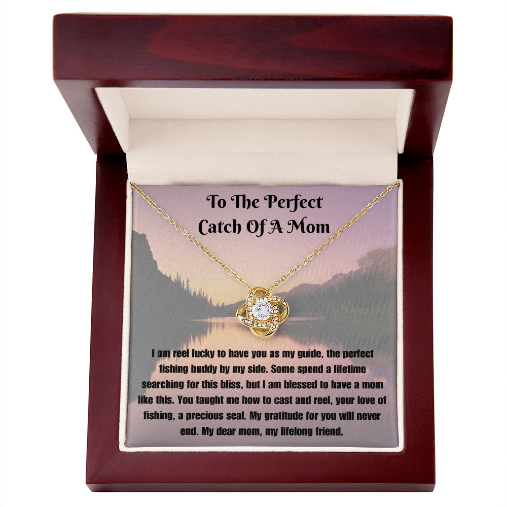 Fishing Mom Necklace Card Gift Fisherwoman Mother Jewelry