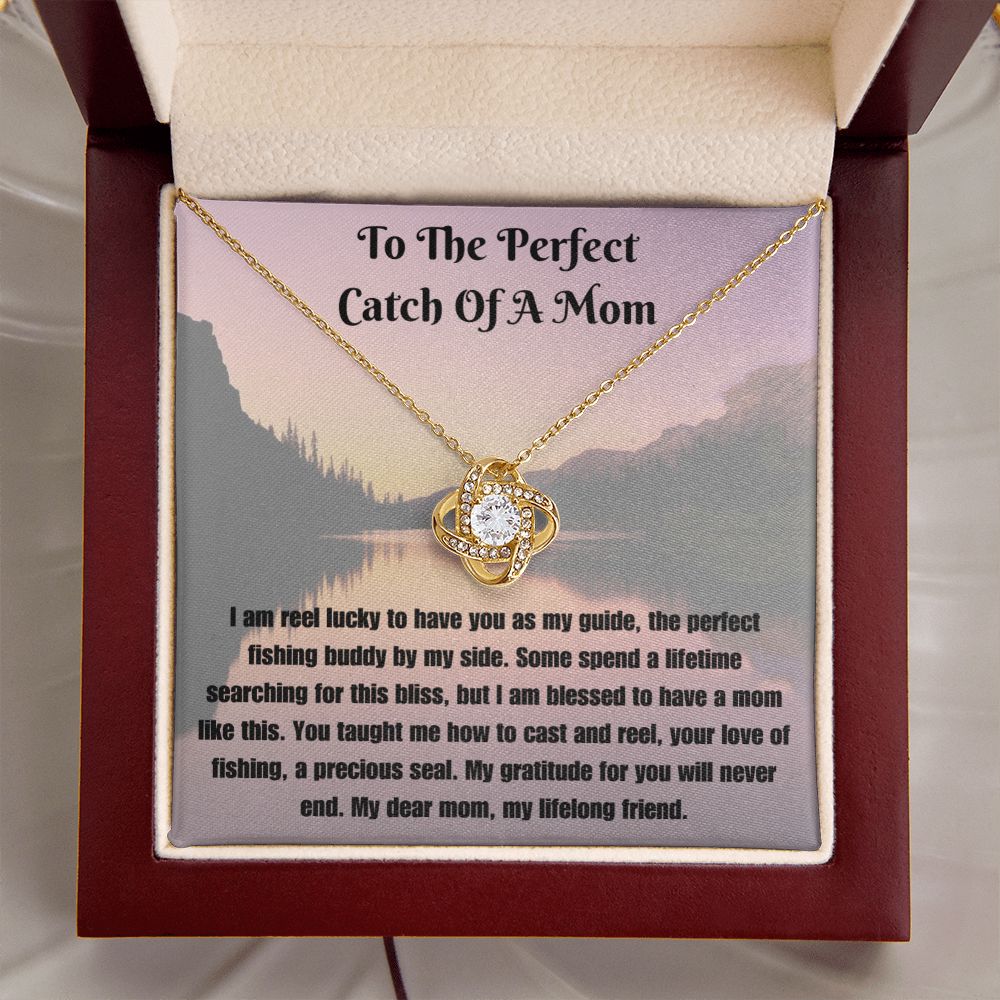 Fishing Mom Necklace Card Gift Fisherwoman Mother Jewelry