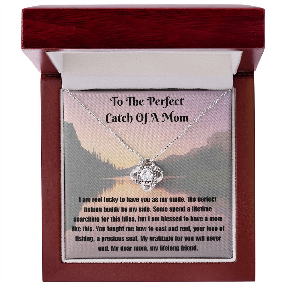 Fishing Mom Necklace Card Gift Fisherwoman Mother Jewelry
