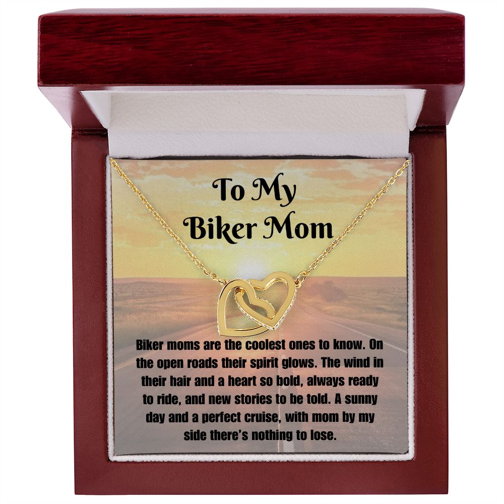 Biker Mom Message Card Necklace Motorcycle Mother Gift