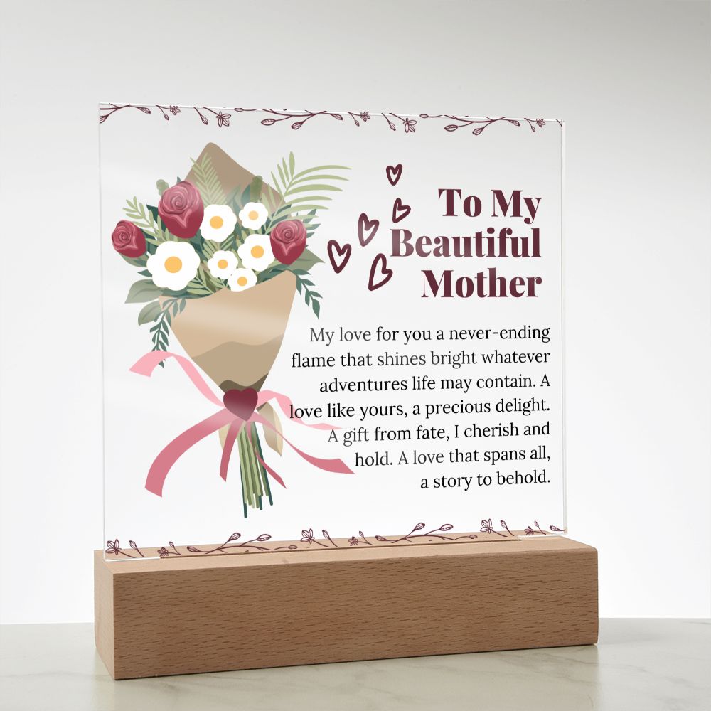Square Acrylic Plaque Gift for Mother Custom Sentimental Poem