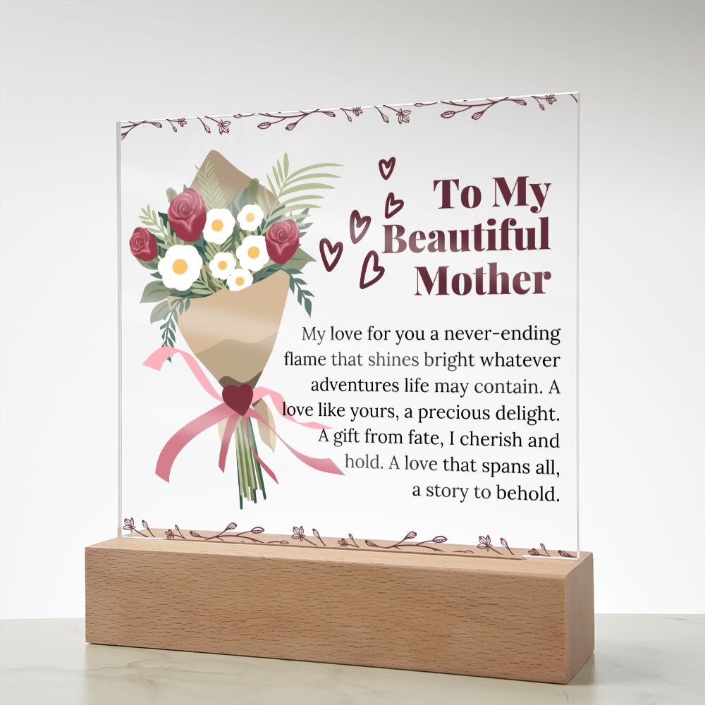 Square Acrylic Plaque Gift for Mother Custom Sentimental Poem
