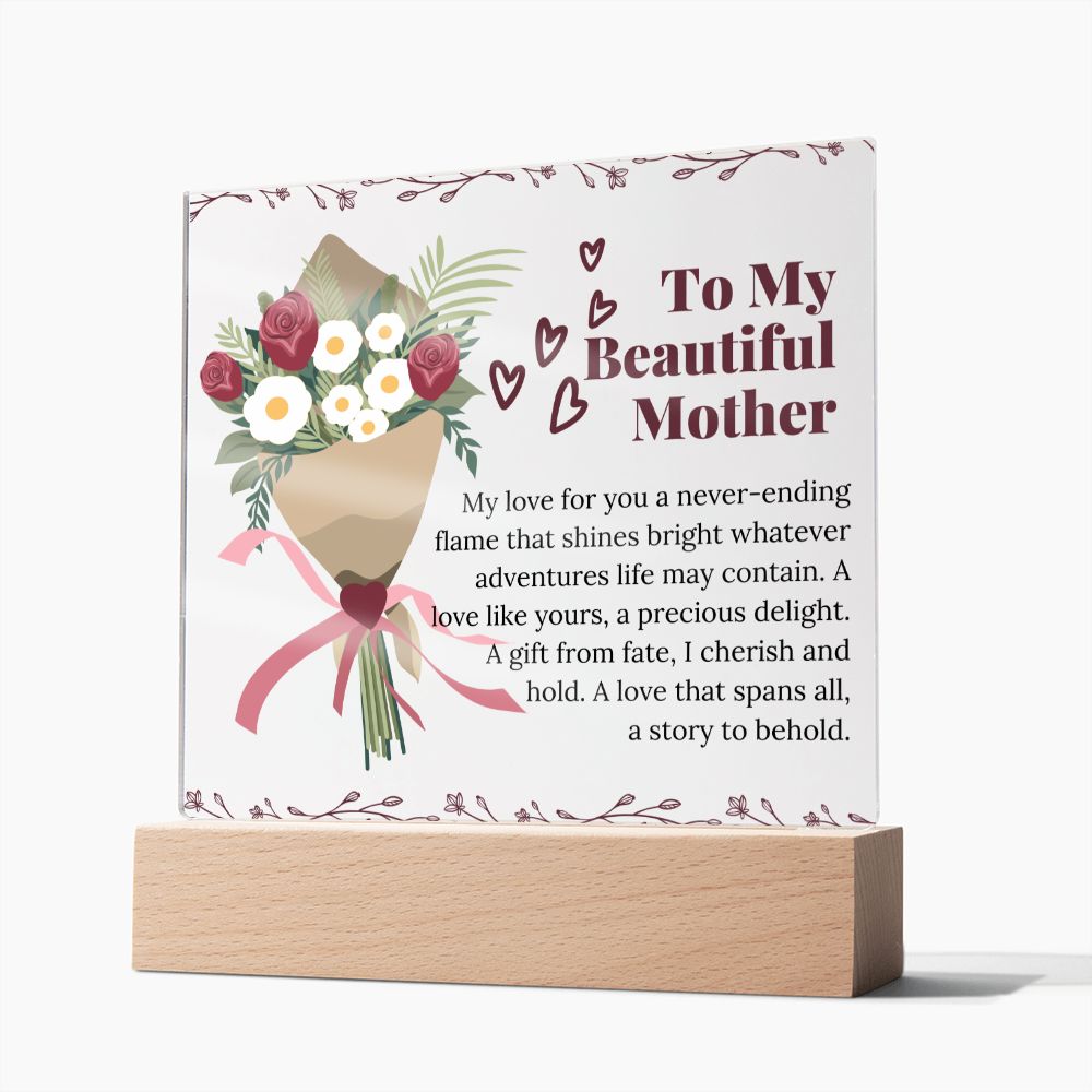 Square Acrylic Plaque Gift for Mother Custom Sentimental Poem