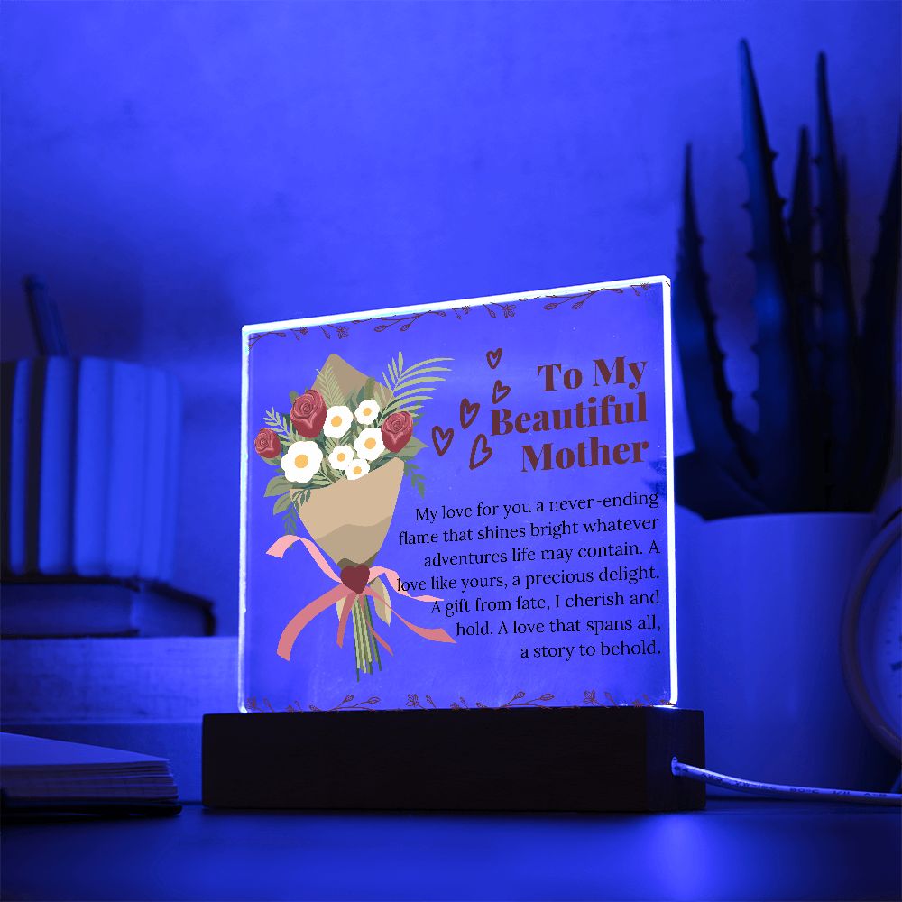 Square Acrylic Plaque Gift for Mother Custom Sentimental Poem