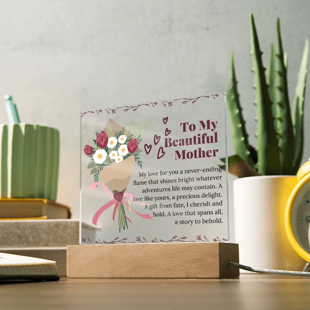 Square Acrylic Plaque Gift for Mother Custom Sentimental Poem