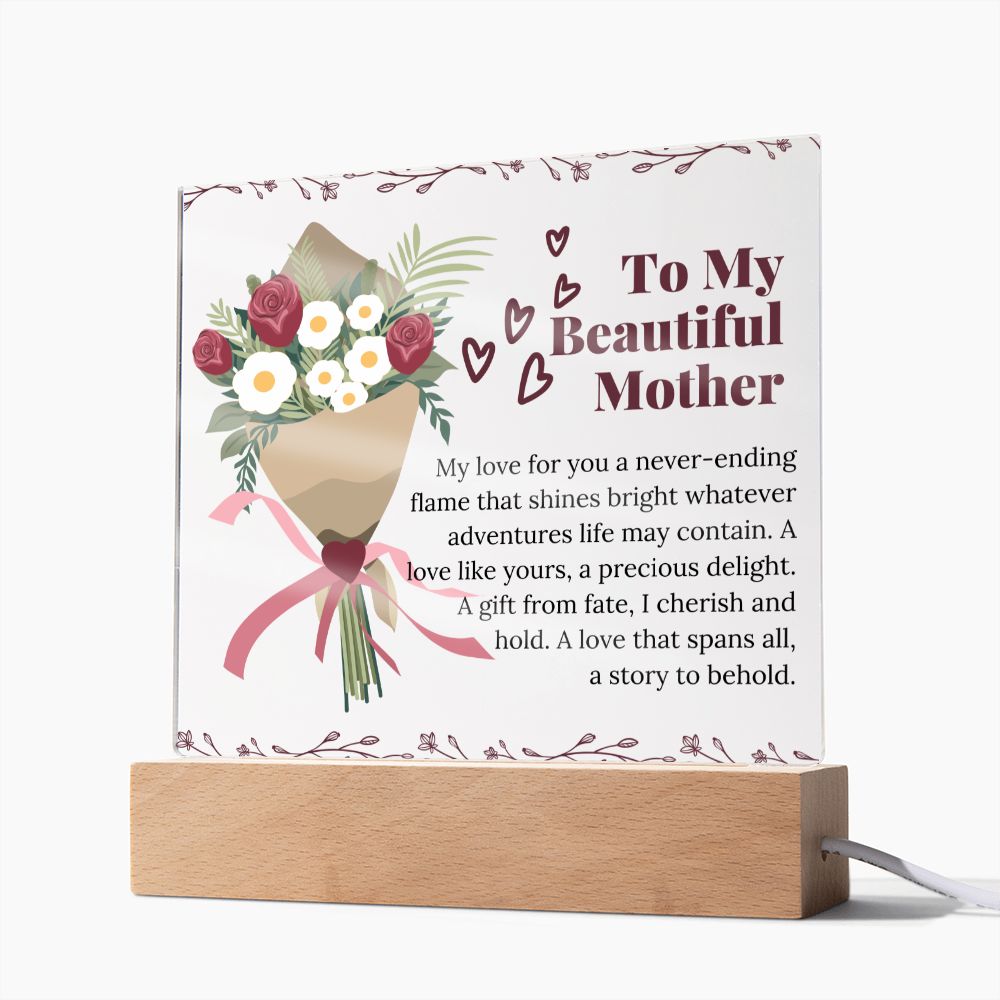 Square Acrylic Plaque Gift for Mother Custom Sentimental Poem