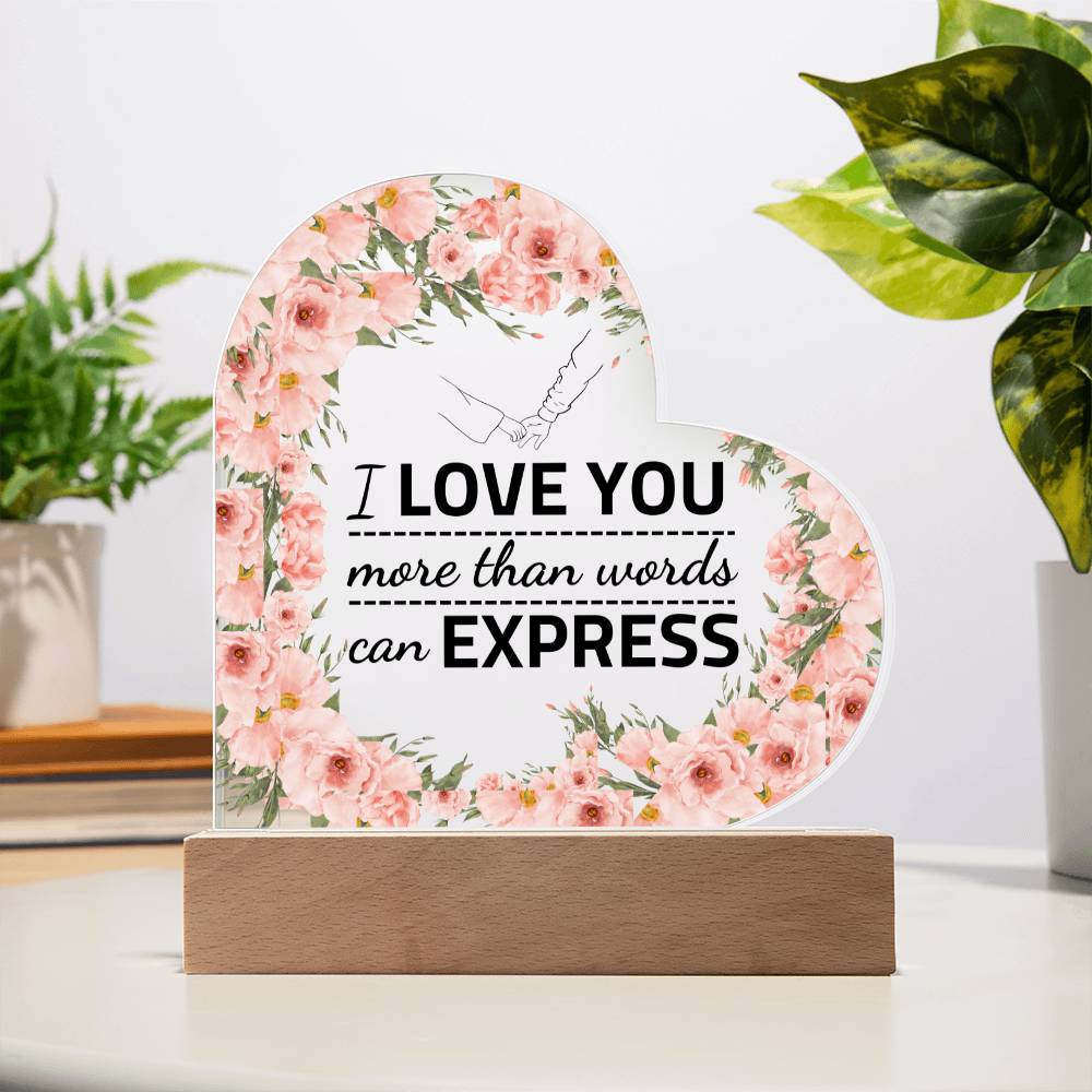 Printed Heart Acrylic Plaque Gift for your Girlfriend Wife