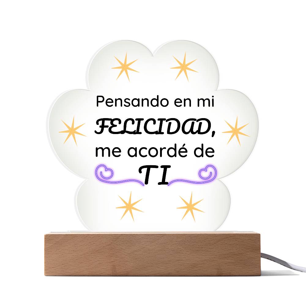 Printed Paw Print Acrylic Plaque Regalo para Pareja Placa Acrílica en forma de Patita