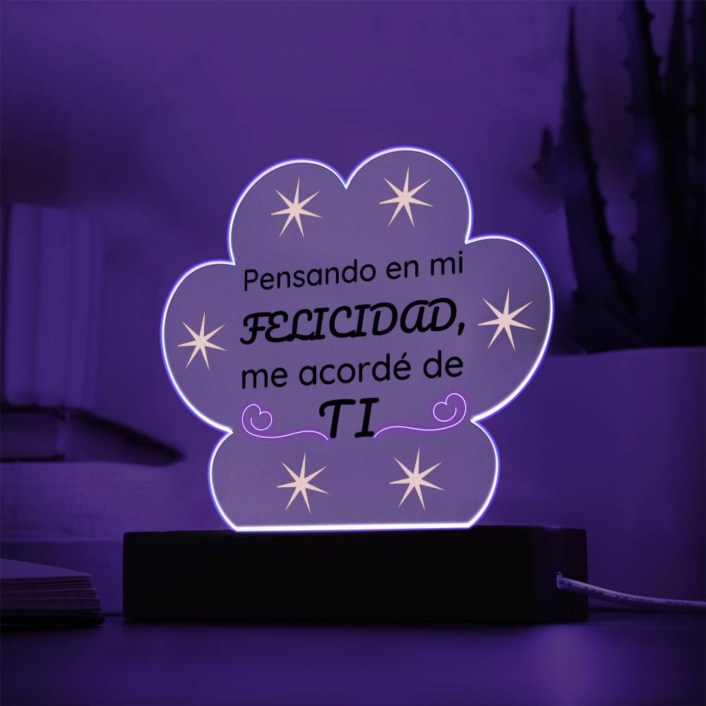 Printed Paw Print Acrylic Plaque Regalo para Pareja Placa Acrílica en forma de Patita