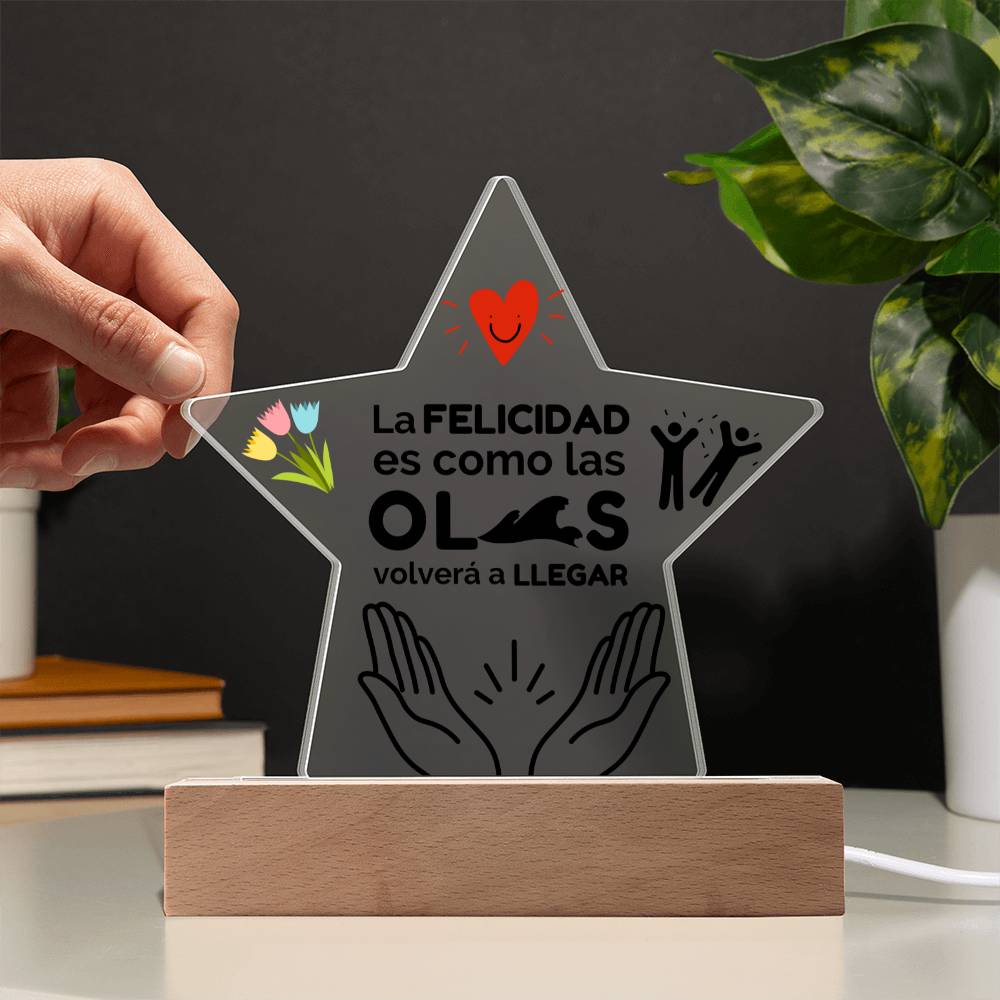 Printed Star Acrylic Plaque Placa De Acrilico con Frase Motivadora
