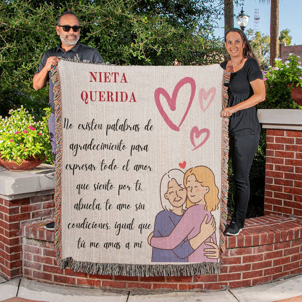 Regalo Especial para Abuela Manta Con Hermoso Diseño Heirloom Woven Blanket