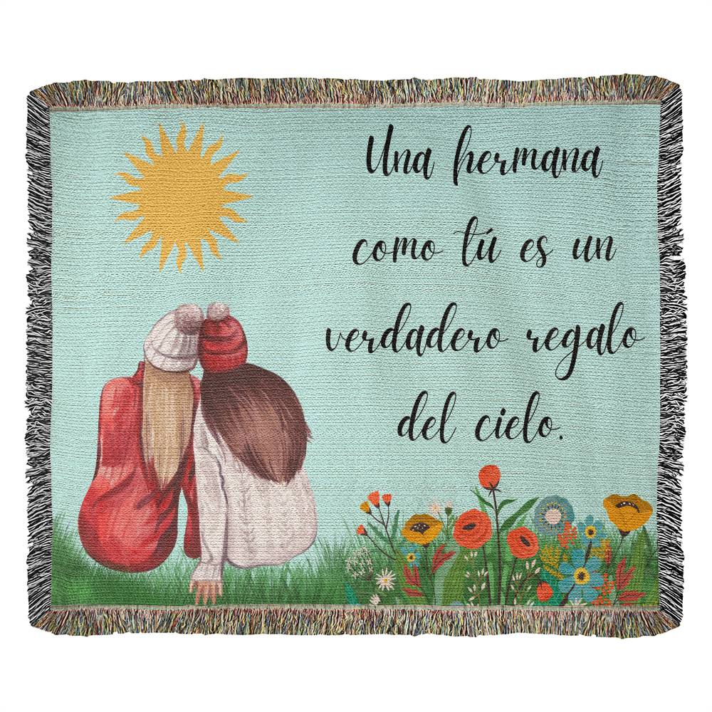 Give your Sister this Heirloom Woven Blanket with Colorful Design