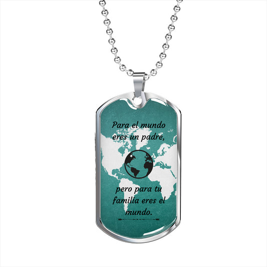 dad gift in Spanish, personalized dad gift in Spanish, personalized dog tag necklace