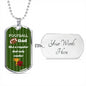 silver personalized dog tag necklace, football dad gift, best dad gift