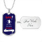 silver personalized dog tag necklace, fishing dad gift, best dad gift