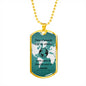 gold personalized dog tag necklace in Spanish, grandpa gift, best grandpa gift