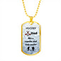 gold personalized dog tag necklace, hockey dad gift, best dad gift