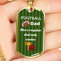 football dad gift, football dad dog tag necklace, personalized dad gift