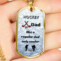 personalized dad dog tag necklace, hockey dad dog tag necklace, unique dad gift