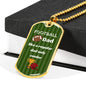 personalized dad dog tag necklace, football dad dog tag necklace, unique dad gift