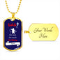 silver personalized dog tag necklace, fishing dad gift, best dad gift