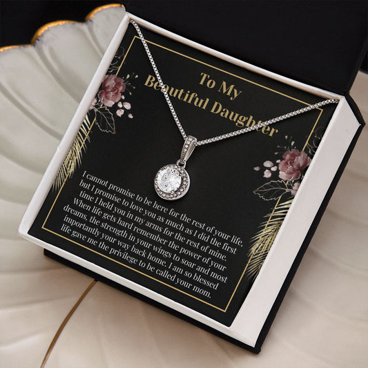 Sentimental Daughter Message Card Necklace Present Gift