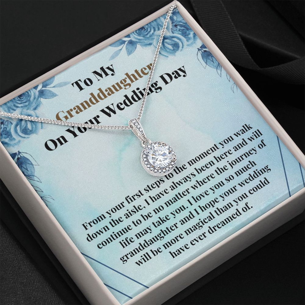 Granddaughter Bride Message Card Necklace Wedding Gift