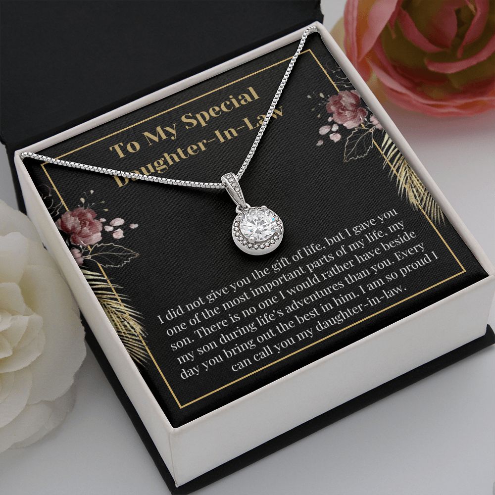 Sweet Daughter-In-Law Message Card Necklace Keepsake