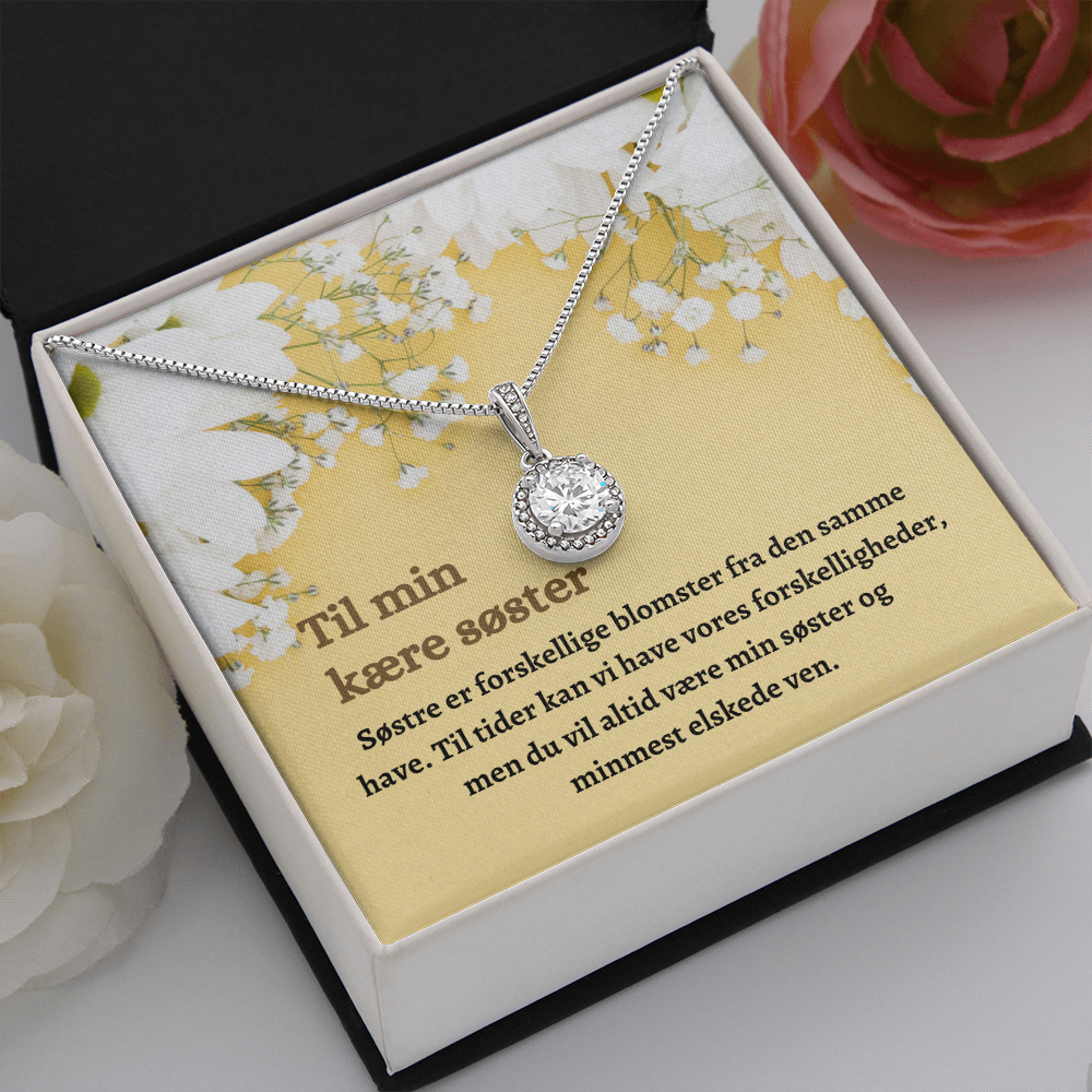 Søster Halskæde Gave Danish Sister Message Card Necklace