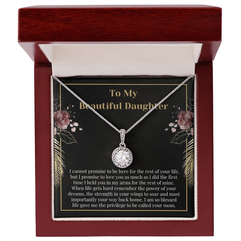 Sentimental Daughter Message Card Necklace Present Gift