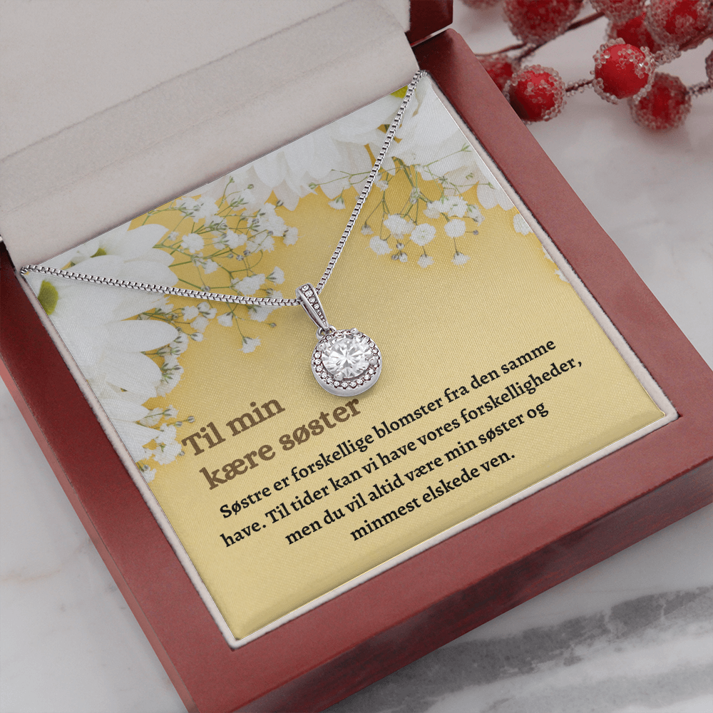 Søster Halskæde Gave Danish Sister Message Card Necklace