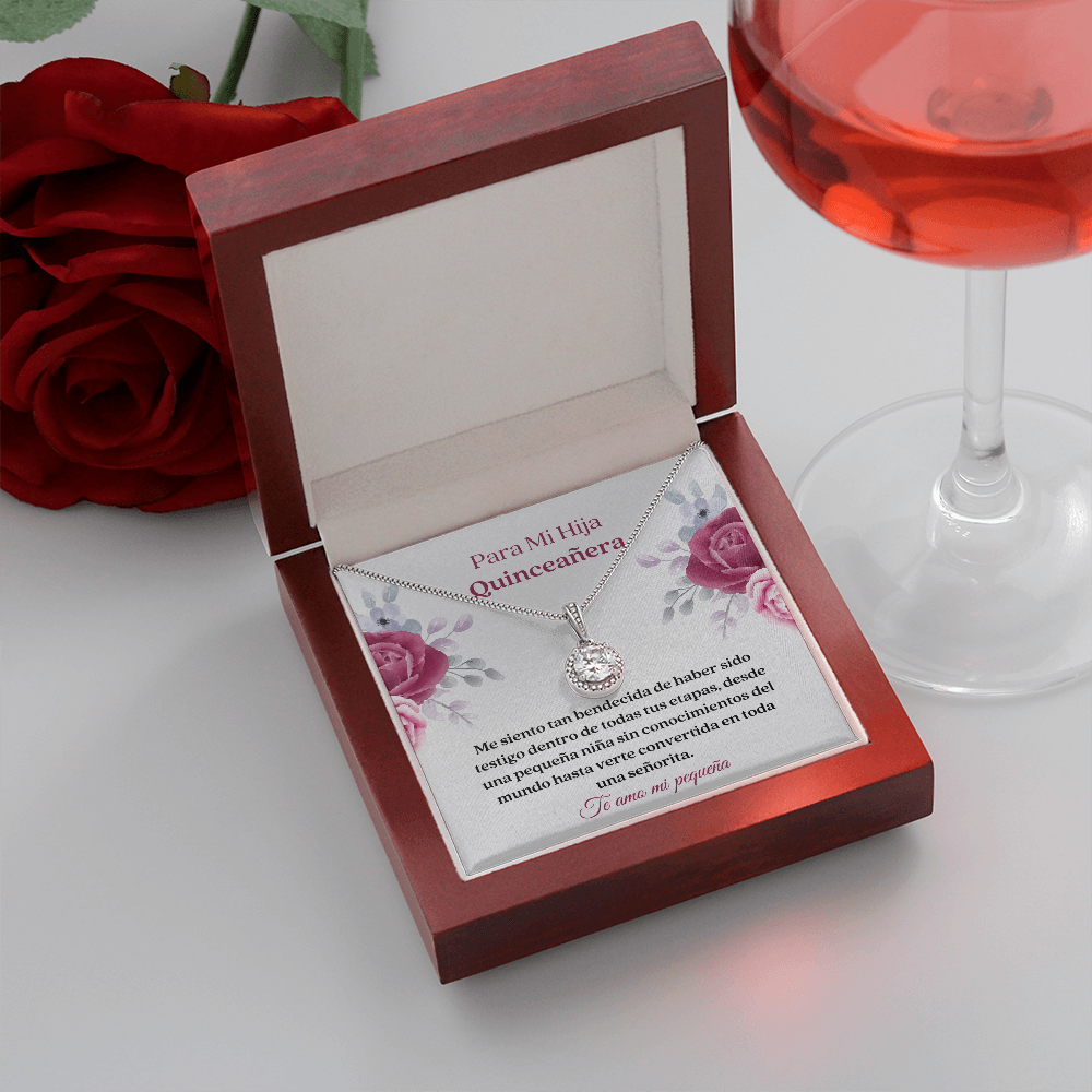 Hija Quinceañera Collar Regalo Spanish Daughter Fifteenth Birthday