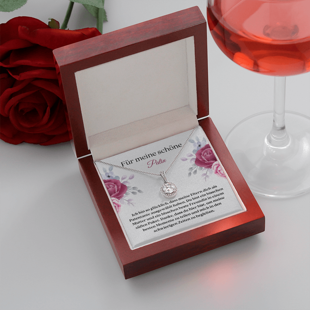 Patin Halskette Geschenk German Godmother Necklace Card
