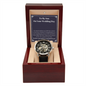 Son on his wedding day Watch message card present