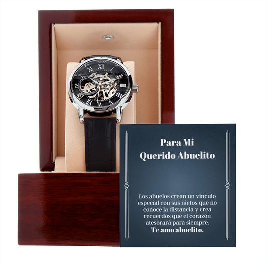 Querido Abuelo Reloj Regalo Spanish Grandfather Card Openwork Watch