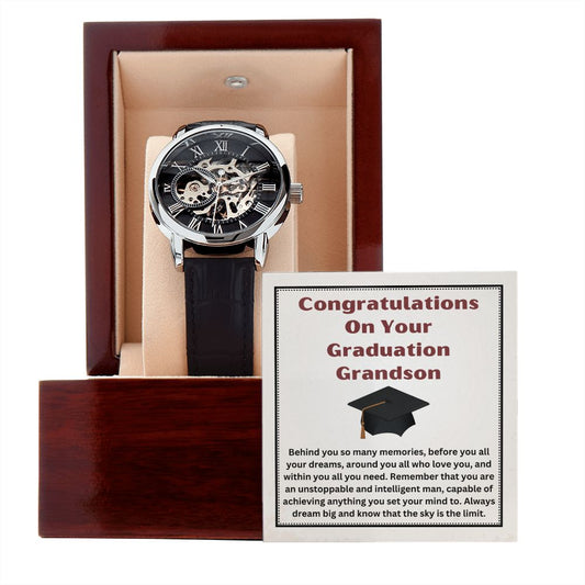 Grandson Graduate Watch With Message Card Graduation Gift