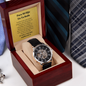 Son in His Wedding Day Watch Gift Spanish Message Card