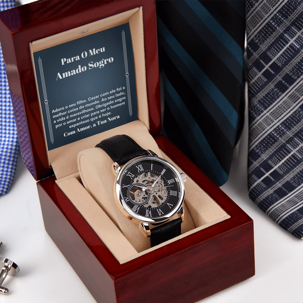 Amado Sogro Relógio Presente Portuguse Father-In-Law Card Watch