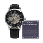 Son on his wedding day Watch message card present