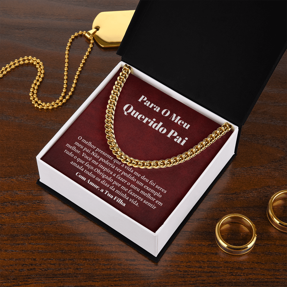 Querido Pai Colar Present Portuguese Father Necklacec Card