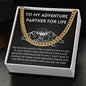 Adventure Life Partner Boyfriend Husband Necklace Card Gift