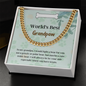Male Cuban Link Chain Present Grandpaw Necklace Gift