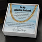 Amazing Husband Necklace Chain Message Card Gift