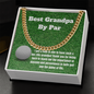 Golfing Grandpa Message Card Necklace Golf Grandfather Gift
