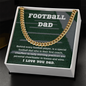 Football Dad Message Card Chain Necklace Football Lover Gift