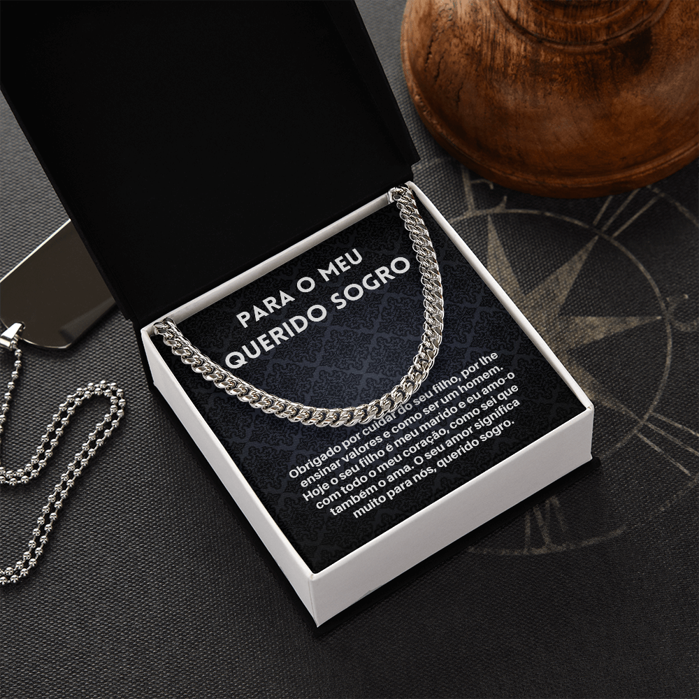 Querido Sogro Colar Presente Portuguese Father-In-Law Necklace Gift
